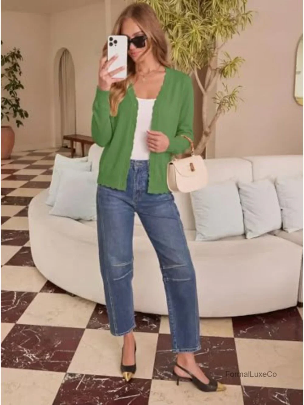 Lightweight V-Neck Ribbed Cardigan for Women Long Sleeve Button Down